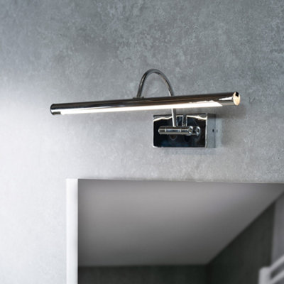 ValueLights Alana Polished Chrome IP44 Bathroom Integrated LED Picture Wall Light