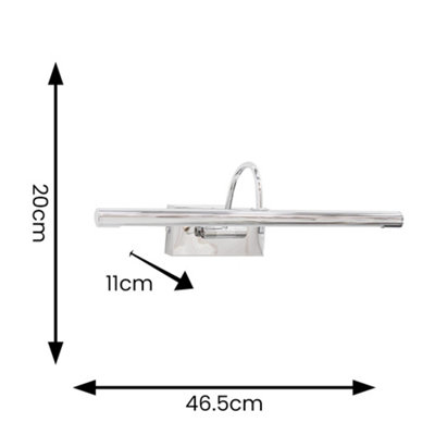 ValueLights Alana Polished Chrome IP44 Bathroom Integrated LED Picture Wall Light