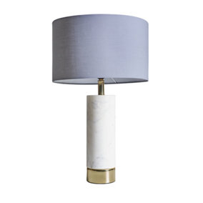 ValueLights Amias Cyclindar Brass Table Lamp