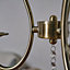 ValueLights Antique Brass 3 Way Acrylic Droplet Jewel Chandelier Ceiling Light Fitting
