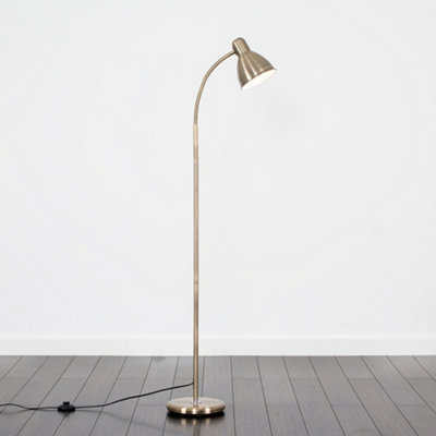 ValueLights Antique Brass Adjustable Reading Craft Floor Lamp