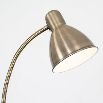 ValueLights Antique Brass Adjustable Reading Craft Floor Lamp