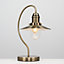 ValueLights Antique Brass Metal And Glass Fisherman's Vintage Lantern Bedside Touch Table Lamp