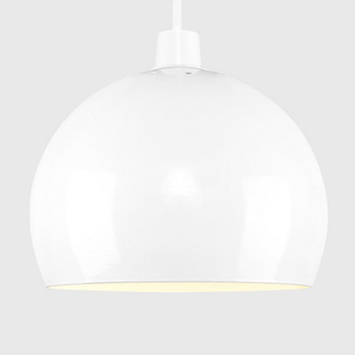 ValueLights Arco White Ceiling Pendant Shade and B22 GLS LED 10W Warm White 3000K Bulb