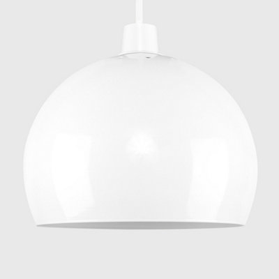 ValueLights Arco White Ceiling Pendant Shade and B22 GLS LED 10W Warm White 3000K Bulb