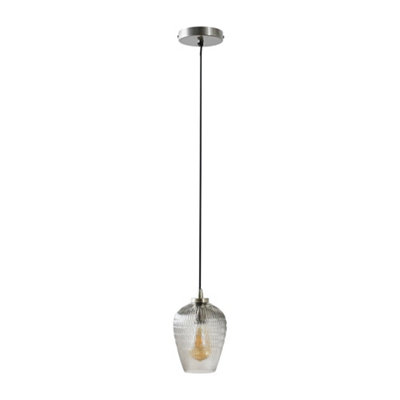 ValueLights Aurelian Brushed Chrome Ceiling Light Pendant