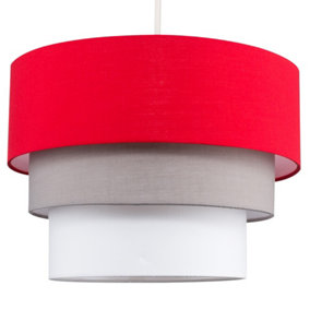ValueLights Aztec Red Ceiling Pendant Shade and B22 GLS LED 10W Warm White 3000K Bulb