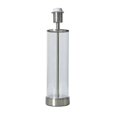 ValueLights Balan Contemporary Brushed Chrome and Clear Tube Table Lamp ...