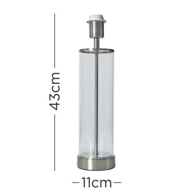 ValueLights Balan Contemporary Brushed Chrome and Clear Tube Table Lamp ...