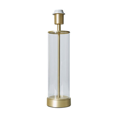 ValueLights Balan Contemporary Matt Gold and Clear Tube Table Lamp Base
