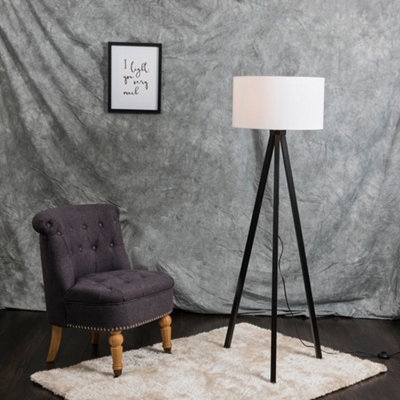 ValueLights Barbro Tripod Reni Black Floor Lamp