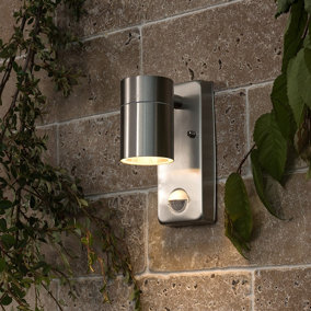 ValueLights Barrow Modern IP44 Rated Stainless Steel Outdoor Garden Wall Spotlight