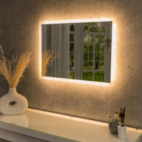 ValueLights Bathroom Mirror with Touch Control LED Light and Demister Pad