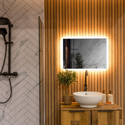 ValueLights Bathroom Mirror with Touch Control LED Light and Demister Pad