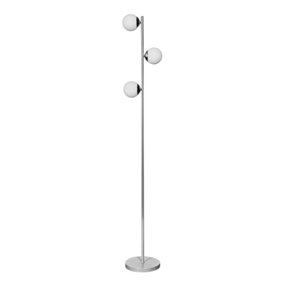 ValueLights Beauworth 3 Way Grey Floor Lamp and G9 Capsule LED 3W Warm White 3000K Bulb