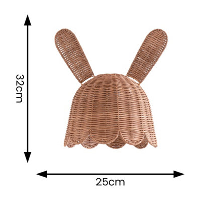 ValueLights Bella Natural Rattan Bunny Rabbit Easy Fit Ceiling Lamp ...