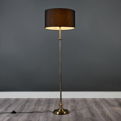 ValueLights Belmont Antique Brass Floor Lamp