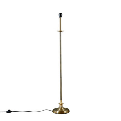 ValueLights Belmont Antique Brass Traditional Floor Lamp Base