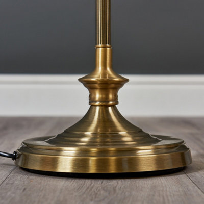 ValueLights Belmont Antique Brass Traditional Floor Lamp Base
