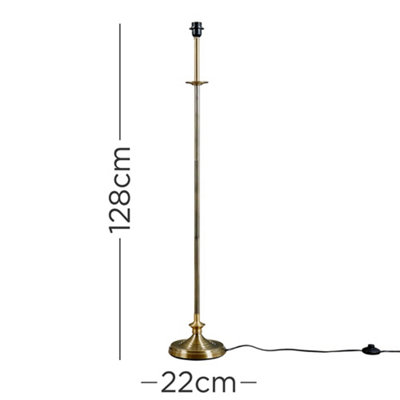 ValueLights Belmont Antique Brass Traditional Floor Lamp Base