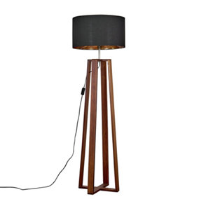 ValueLights Beltane 4 Legged Brown Floor Lamp