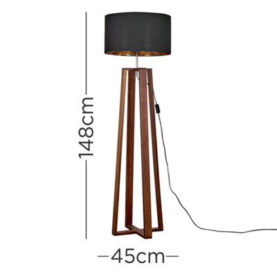 ValueLights Beltane 4 Legged Brown Floor Lamp