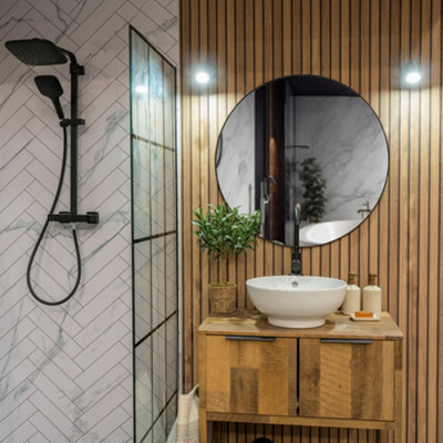 ValueLights Benton Matte Black IP44 Rated Bathroom Adjustable Single Spot Wall Light