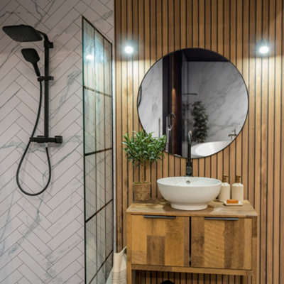 ValueLights Benton Matte Grey IP44 Rated Bathroom Adjustable Single Spot Wall Light
