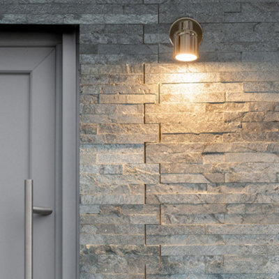 ValueLights Benton Polished Chrome IP44 Adjustable Single Spot Wall Light with Warm LED Bulb