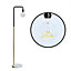 ValueLights Black and Gold Effect Metal Floor Lamp With White Marble Base And Love LED Filament Light Bulb In Warm White