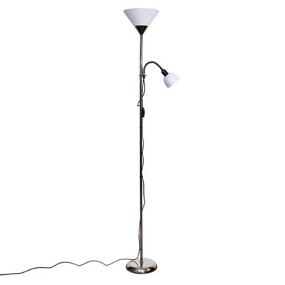 Black and deals chrome floor lamp