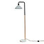 ValueLights Black Copper Metal And White Marble Base Floor Lamp With Frosted Glass Shade