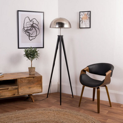 ValueLights Black Floor Lamp and E27 GLS LED 6W Warm White 3000K Bulb ...