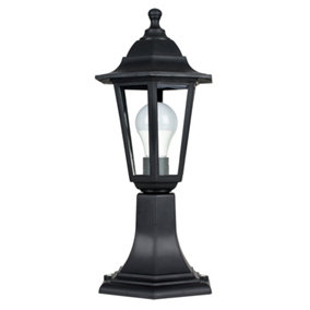 ValueLights Black IP44 Outdoor Garden Wired Lamp Post Lantern Light