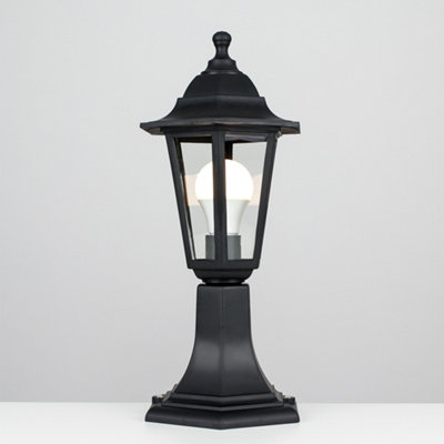 ValueLights Black IP44 Outdoor Garden Wired Lamp Post Lantern Light