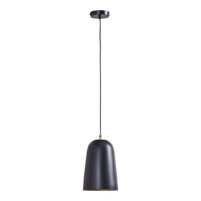 ValueLights Black Metal Industrial Style Suspended Ceiling Pendant Light Fitting