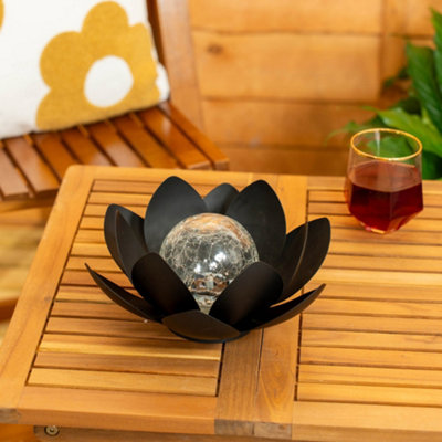 Lixada Solar Powered LED Lotus Flower Light RGB Water Resistant Outdoor