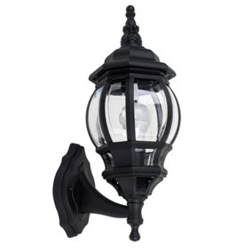ValueLights Black Traditional Outdoor Security Lantern Wall Light