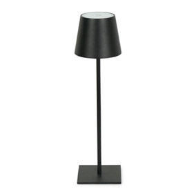 ValueLights Black Wireless Portable Rechargeable Touch Table Lamp Indoor/Outdoor Cordless Dimmer Light with USB Port