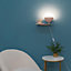 ValueLights Blush Pink Metal Plug in Wall Light with Shelf and Glass Globe Lampshade - Bulb Included