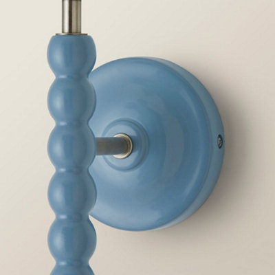 ValueLights Bobbin Powder Blue Wall Light Base