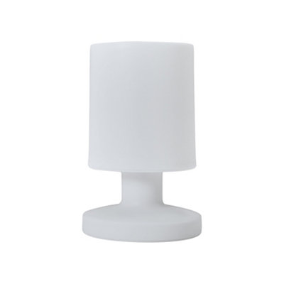ValueLights Boda LED Colour Changing IP44 Rated Outdoor White Rechargeable Table Lamp Warm White