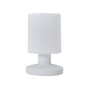 ValueLights Boda LED Colour Changing IP44 Rated Outdoor White Rechargeable Table Lamp Warm White
