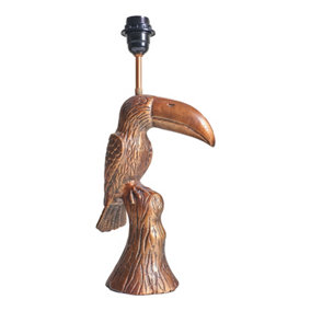 ValueLights Bronze Perched Toucan Bird Animal Table Lamp Base