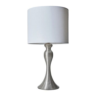 Brushed chrome sale table lamp