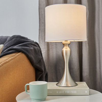 Brushed chrome store desk lamp