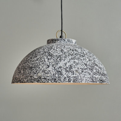 ValueLights Burrel Grey & White Fractal Textured Ceiling Pendant Light Fitting Complete with 4w LED Filament Bulb 2700K Warm White