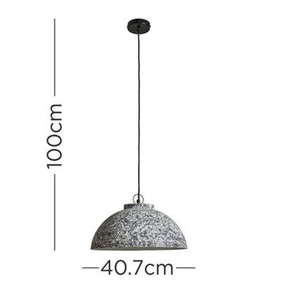 ValueLights Burrel Grey & White Fractal Textured Ceiling Pendant Light Fitting Complete with 4w LED Filament Bulb 2700K Warm White