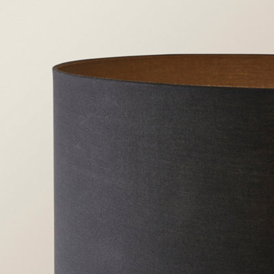 ValueLights Camden Black Tripod Floor Lamp with Drum Shade and Bulb