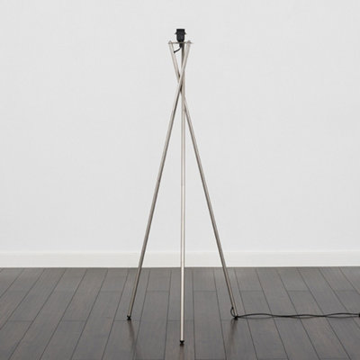 ValueLights Camden Brushed Chrome Tripod Floor Lamp Base